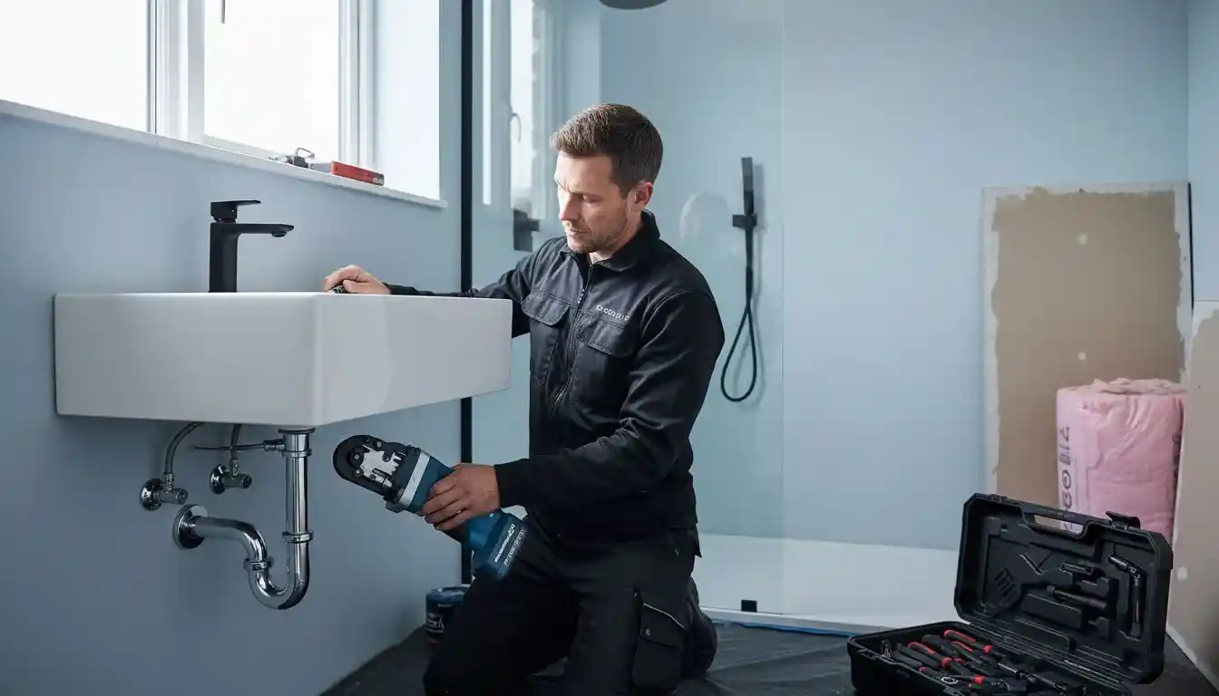 chantier plomberie moderne