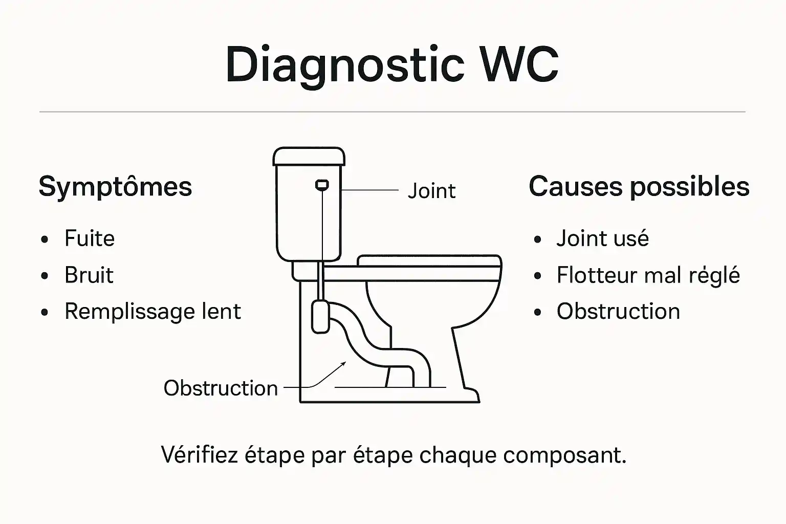 Infographie : comment identifier les pannes et dysfonctionnements de vos WC