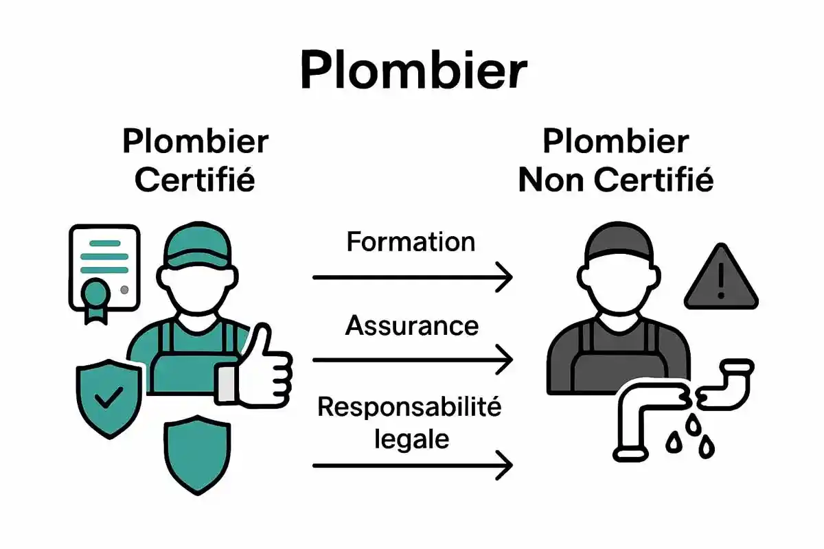 Comparaison infographic plombier agréé et non agréé