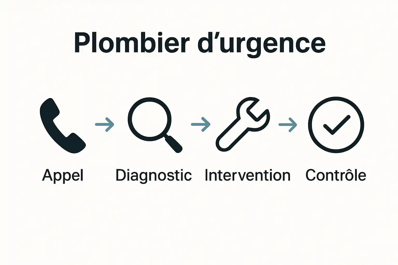 Processus intervention plombier urgence : étapes clés illustrées