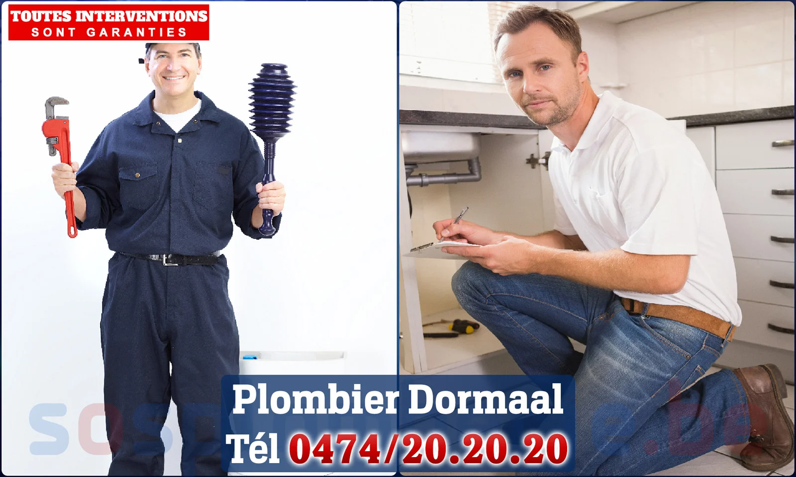 SOS Plomberie - Plombier Dormaal pour installation et
réparation