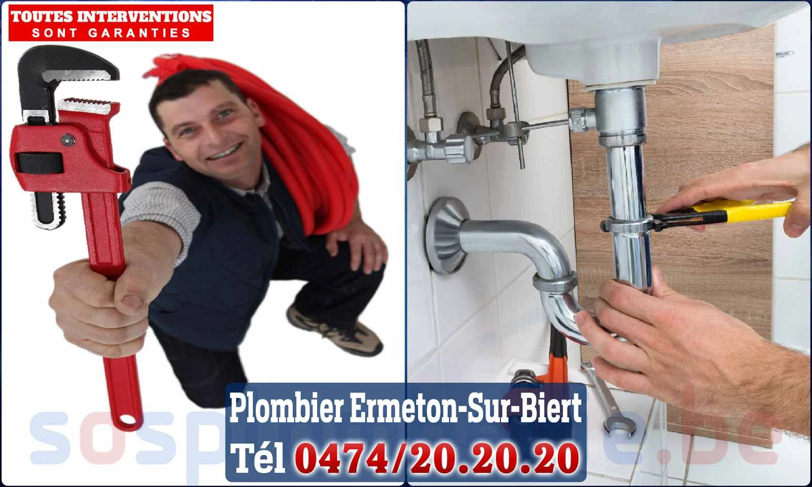 SOS Plomberie - Plombier Ermeton-sur-Biert pour installation et
                    réparation