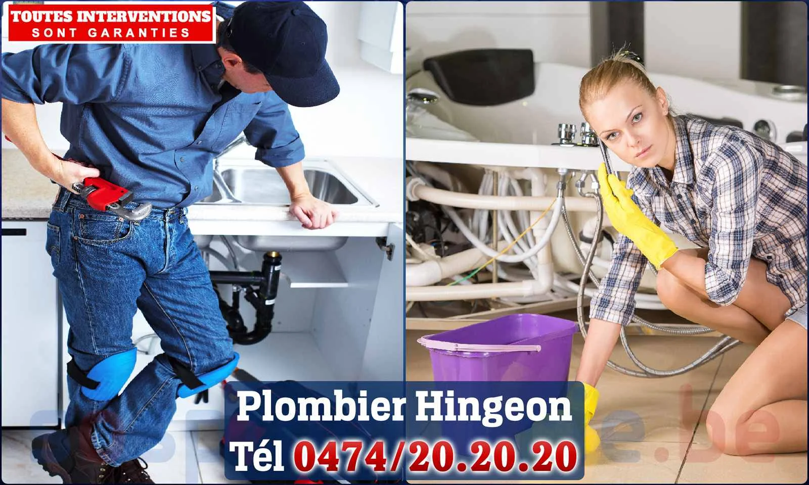SOS Plomberie - Plombier Hingeon pour installation et
réparation