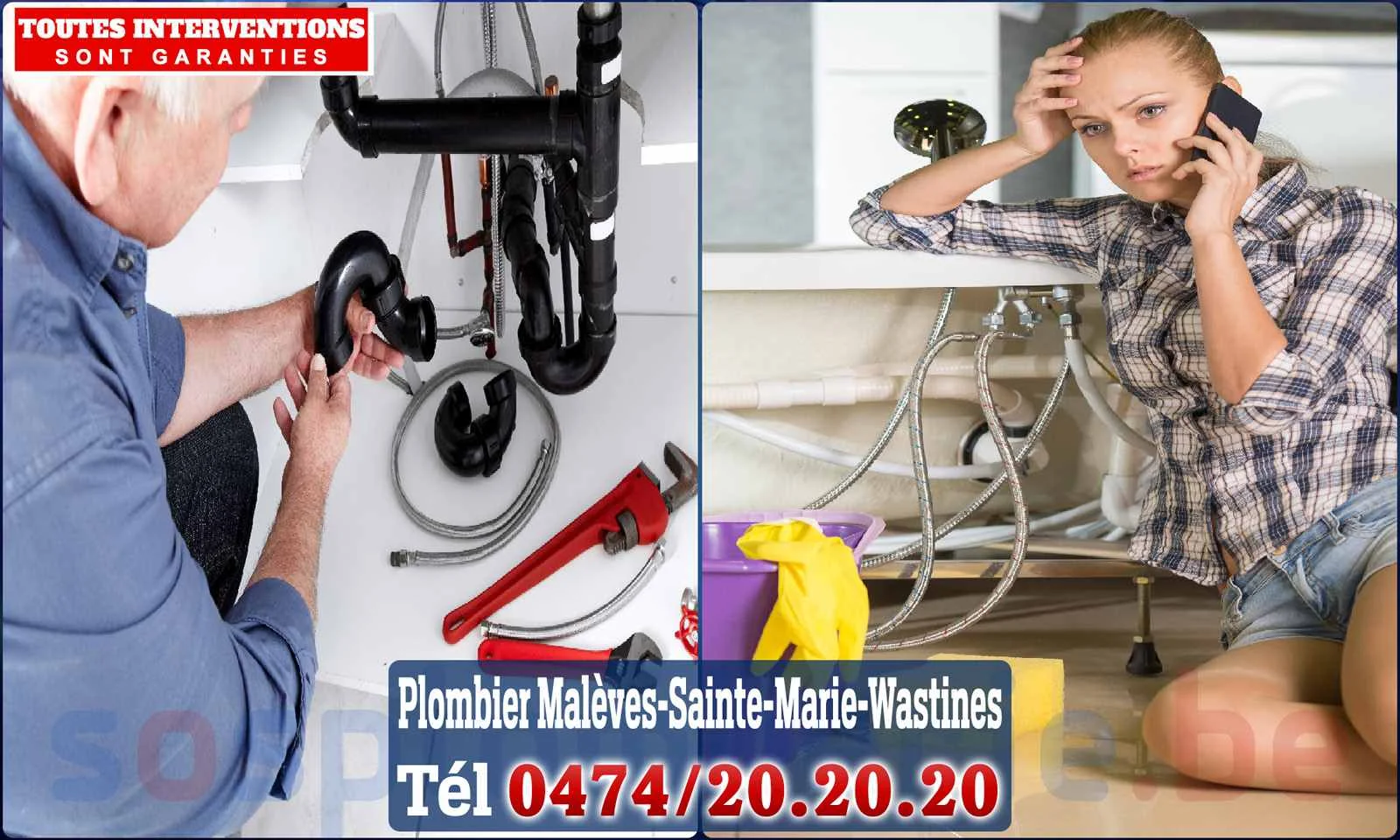 SOS Plomberie - Plombier Malèves-Sainte-Marie-Wastines pour installation et
réparation