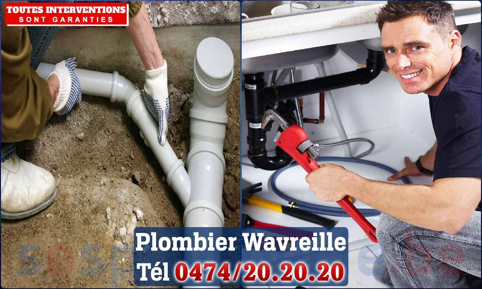 SOS Plomberie - Plombier Wavreille pour installation et
                    réparation